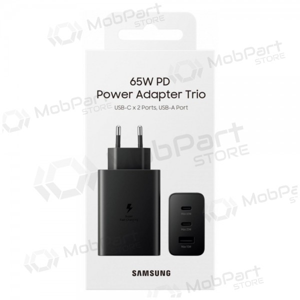 Verkkolaturi Samsung EP-T6530NBEGEU 65 W 2x USB-C + USB-A musta
