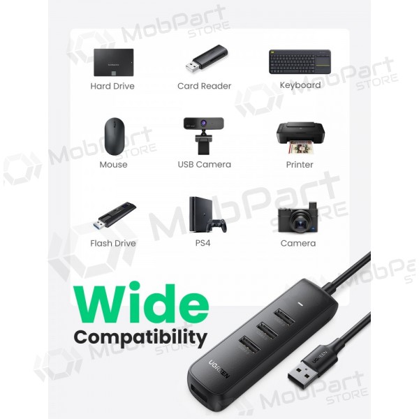 USB šakotuvas Ugreen CM416 USB-A 3.0 to 4xUSB-A 3.0 (10915) musta
