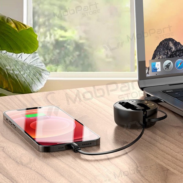 USB kaapeli Borofone BU26 3in1 microUSB-Lightning-Type-C magnetinic 1.0m (musta)