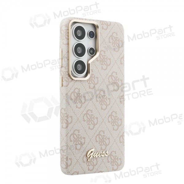Samsung Galaxy S26 Ultra kotelo - Guess PU 4G Script Metal Logo Magnetic (vaaleanpunainen)