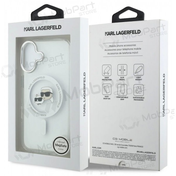 Apple iPhone 17 kotelo - Karl Lagerfeld IML K&CH Heads Metal Frame MagSafe (läpinäkyvä)