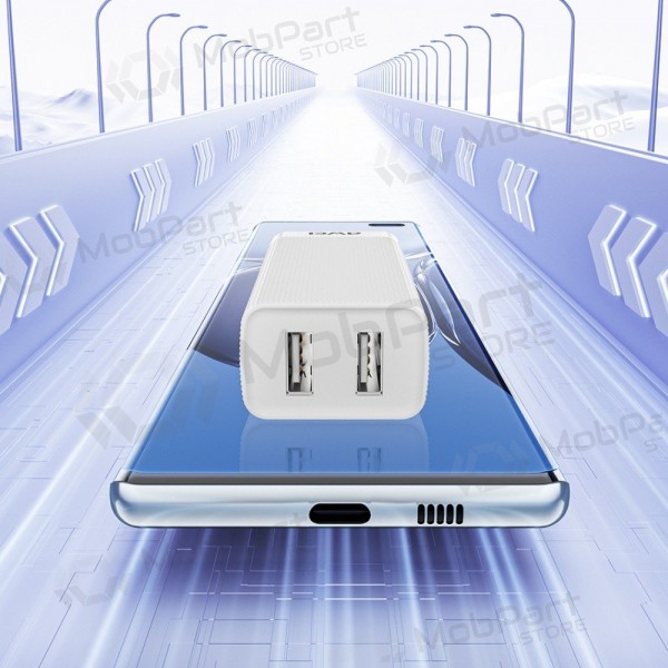 Laturi Awei C15-EU 2xUSB-A 10W valkoinen