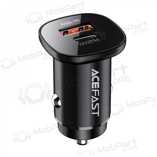 Laturi automobilinis Acefast B1 Mini 38W USB-C+USB-A musta