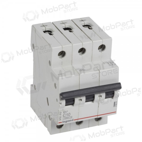 Johdonsuojakatkaisija MCB RX3 Legrand 419233 (10A, 3P, 230V, 6kA)