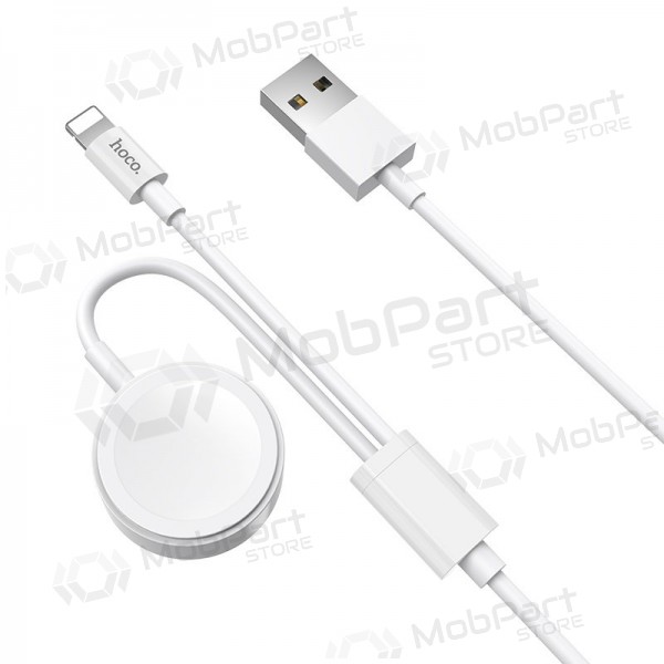 USB kaapeli HOCO U69 lightning 1.0m (with iWatch wireless charger) (valkoinen)