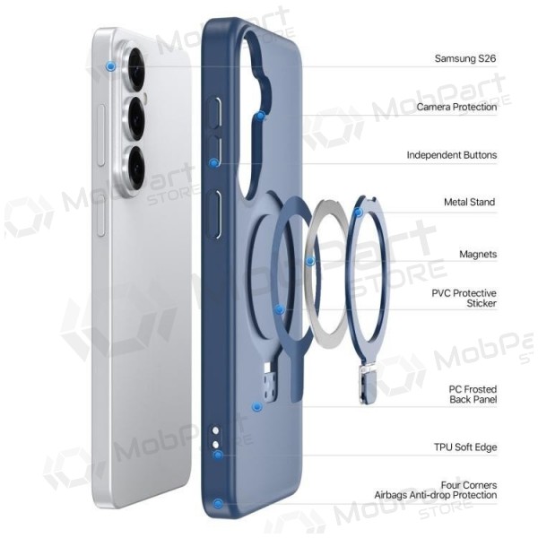 Samsung Galaxy S26 Ultra kotelo - Dux Ducis Yind Magnetic Stand (tumman sininen)