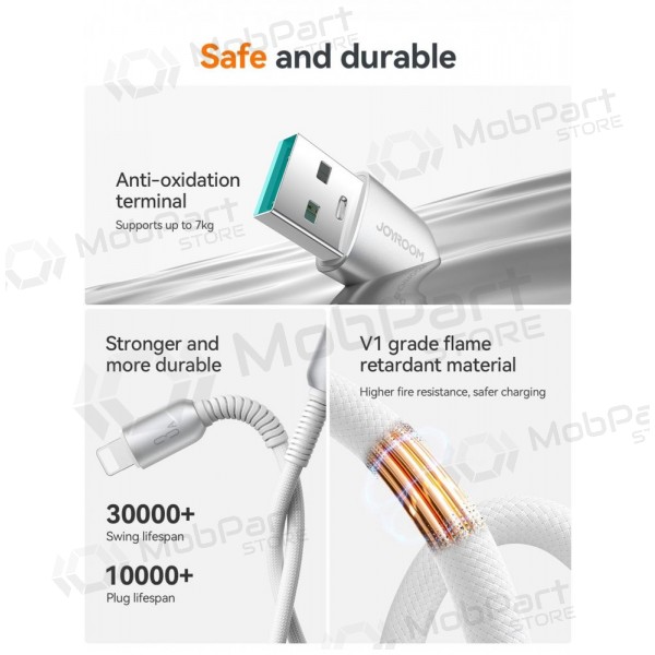 USB kaapeli Joyroom S-A51 USB-A to Lightning 3A 1.2m harmaa