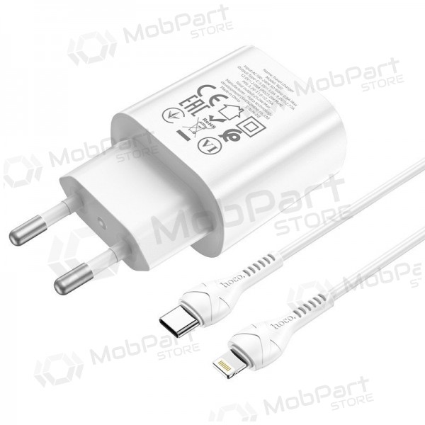 Puhelinlaturi Hoco N22 25 W USB-C Lightning-kaapelilla 1 m valkoinen