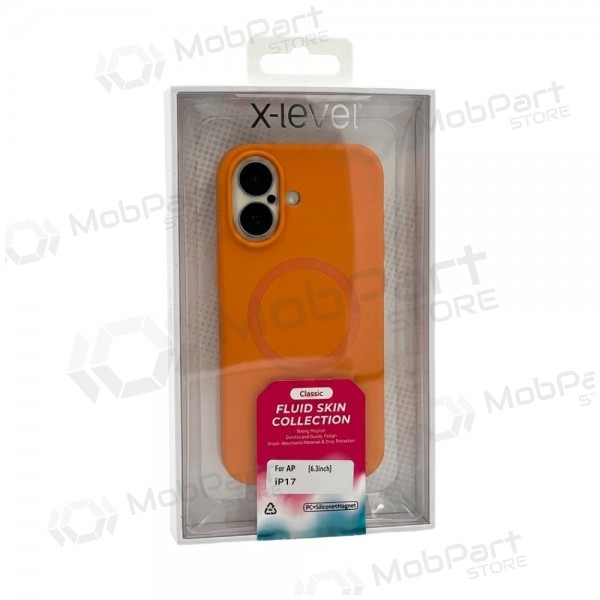 Apple iPhone 17 Pro Max, 18 Pro Max kotelo - X-Level Fluid Skin MagSafe (musta)