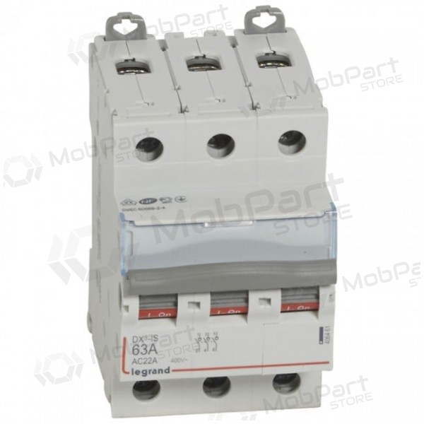 Johdonsuojakatkaisija MCB RX3 Legrand 406461 - (63A, 3P, 230V, 6kA)
