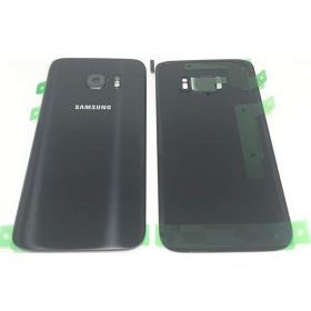 Samsung G930F Galaxy S7 takaakkukansi (musta) (käytetty grade A, alkuperäinen)