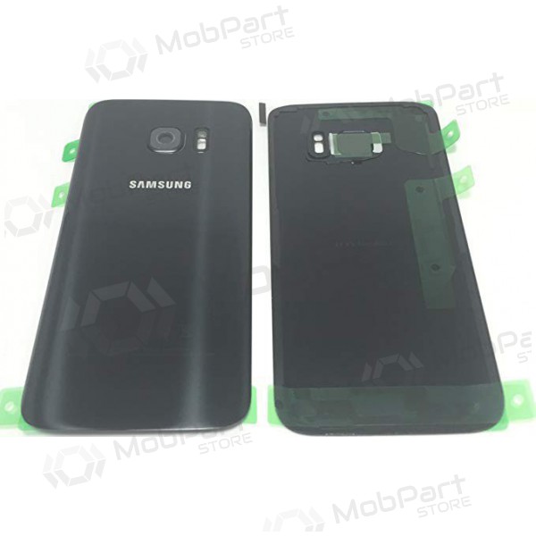 Samsung G930F Galaxy S7 takaakkukansi (musta) (käytetty grade A, alkuperäinen)