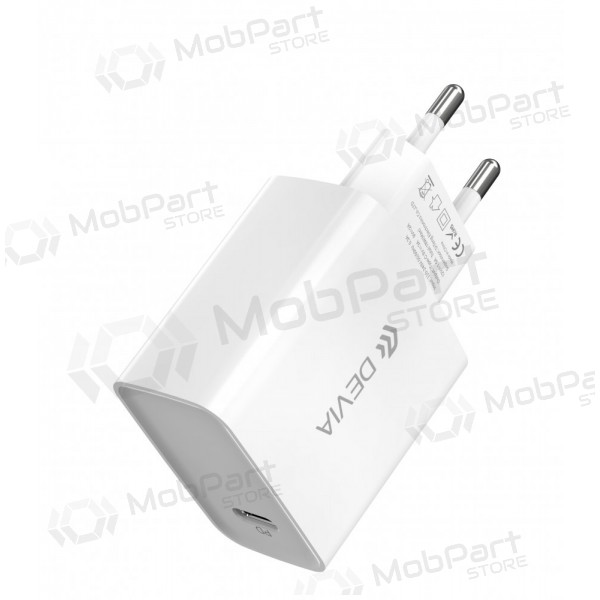 Laturi Devia Smart PD Quick Charge + MFI Type-C-Lightning (valkoinen)