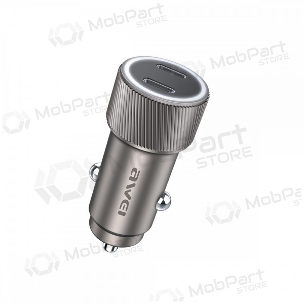 Autolaturi Awei C-858 33W 2xUSB-C musta