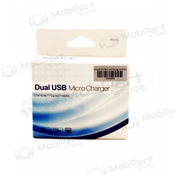 Autolaturi (USB) (big/long) valkoinen (0.6A)