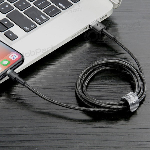 USB kaapeli Baseus Cafule USB-A to Lightning 2.4A 1.0m harmaa-musta CALKLF-BG1