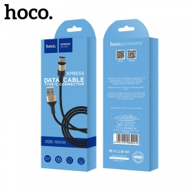 USB kaapeli Hoco X26 Type-C 1.0m (musta / kultainen)