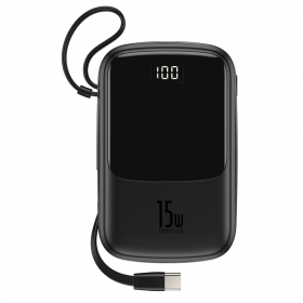 Ulkoinen paristo Power Bank Baseus Q Pow With Type-C Cable 10000mAh musta PPQD-A01