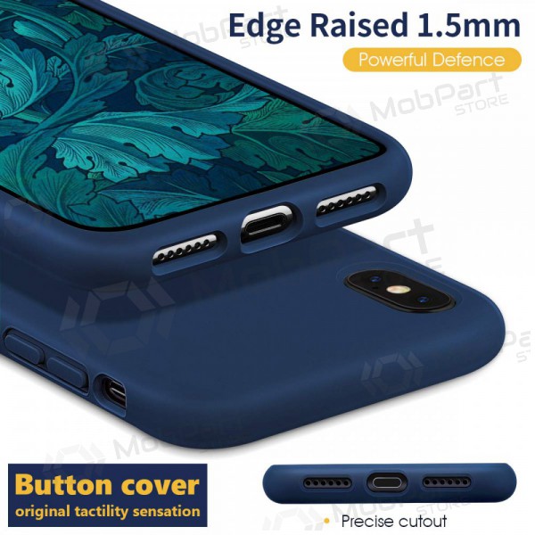 Apple iPhone 12 kotelo - Liquid Silicone 1.5mm (tummansininen)