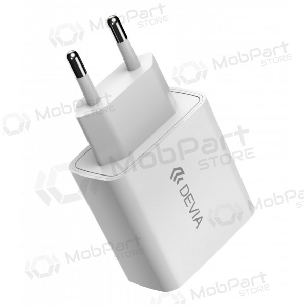 Laturi Devia Smart PD Quick Charge + MFI Type-C-Lightning (valkoinen)