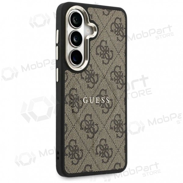 Samsung Galaxy S26 kotelo - Guess PU Leather 4G Gold Frame Magnetic (ruskea)