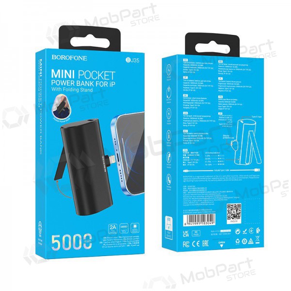 Ulkoinen paristo Power Bank Borofone BJ35 Lightning 5000mAh musta