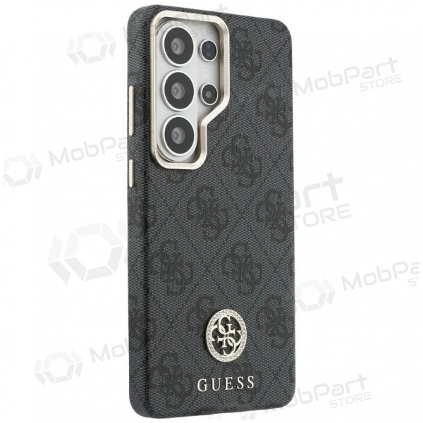 Samsung Galaxy S26 Ultra kotelo - Guess PU Leather 4G Strass Logo Gold Frame Magnetic (musta)