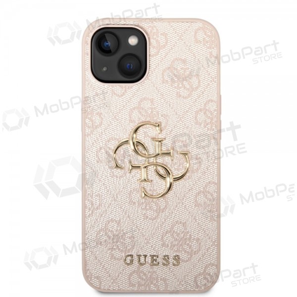 Apple iPhone 14 kotelo - Guess PU 4G Metal Logo (vaaleanpunainen)
