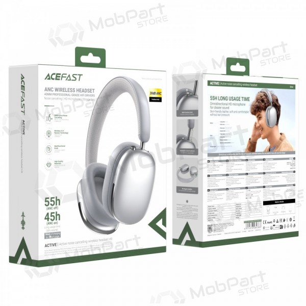 Langattomat kuulokkeet Acefast H9 ANC hopeas