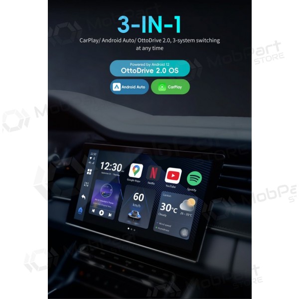 Langaton CarPlay / Android Auto -sovitin Ottocast OttoAiBox P3 PCS46 musta