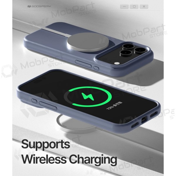 Suojakuori Mercury Pure Magsafe Silicon Case Apple iPhone 17 levandos harmaa