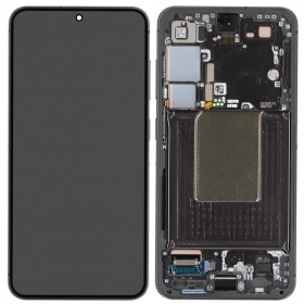 Ekranas Samsung S921 S24 su lietimui jautriu stikliuku ja rėmeliu Onyx Black alkuperäinen (service pack)