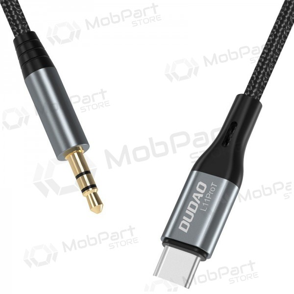 Dudao L11ProT USB-C–3,5 mm -äänikaapeli 1 m musta