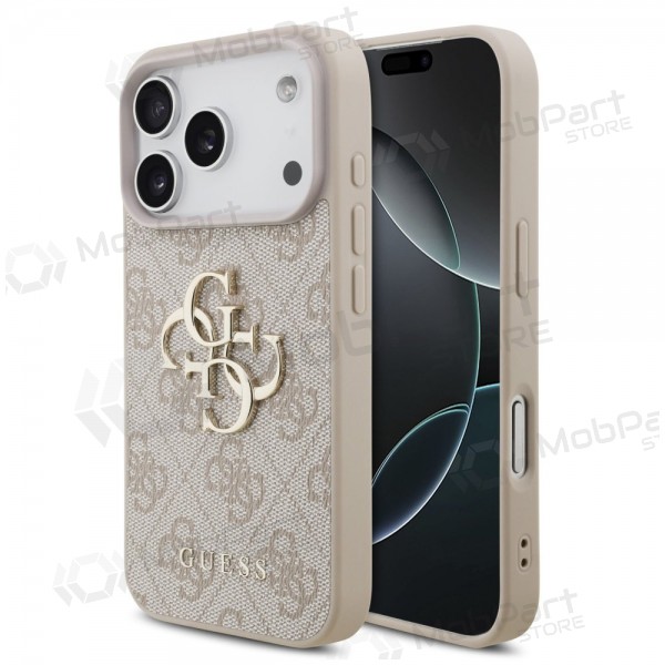 Apple iPhone 17 Pro kotelo - Guess PU 4G Metal Logo (vaaleanpunainen)