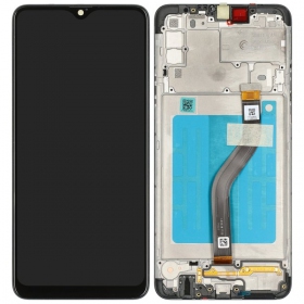Samsung Galaxy A20s näyttö (musta) (kehyksellä) (alkuperäinen)