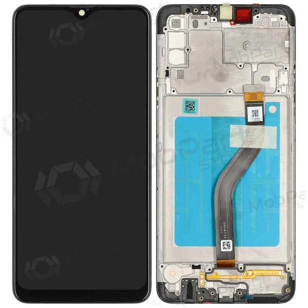 Samsung Galaxy A20s näyttö (musta) (kehyksellä) (alkuperäinen)