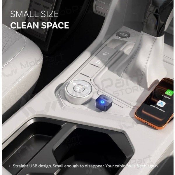 Langaton CarPlay / Android Auto -sovitin Ottocast Mini Pico CA525-T musta