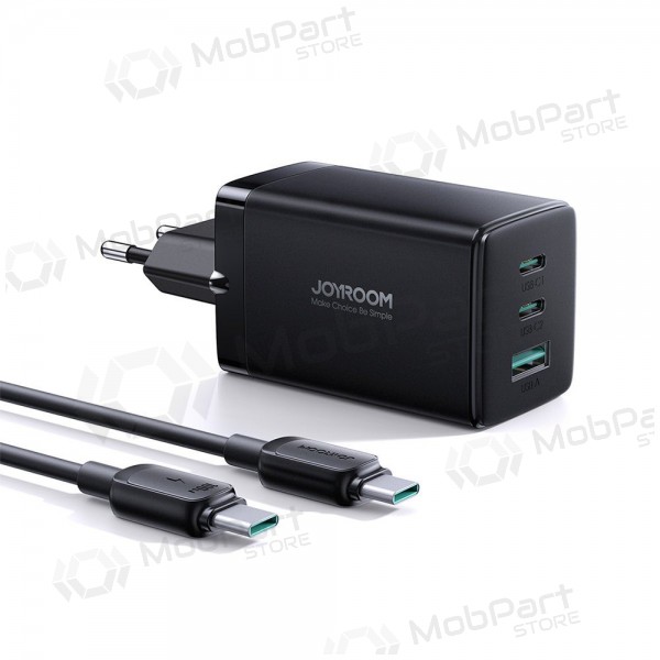 Laturi buitinis Joyroom GaN JR-TCG01 2xUSB-C/USB-A 65W + USB-C cable 1.2m musta