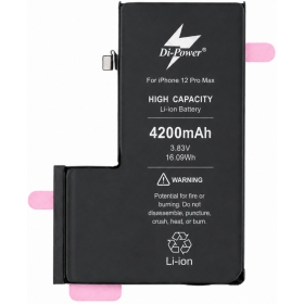 Akumuliatorius "Di-Power" (lisääntynyt kapasiteetti) tarkoitettu  iPhone 12 Pro Max 4200mAh