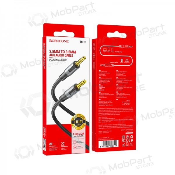 Audio kaapeli Borofone BL19 3,5mm to 3,5mm musta