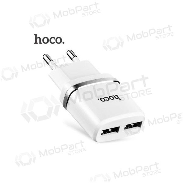 Laturi HOCO C12 Smart Dual USB (5V 2.4A) (valkoinen)