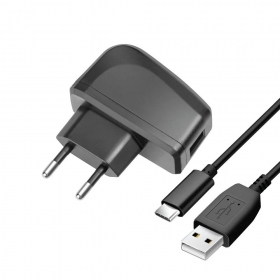 Puhelimen laturi Blue Star TFK-TC-1095B 10 W USB-A USB-A–USB-C-kaapelilla, musta