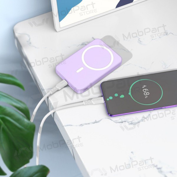 Ulkoinen paristo Power Bank Hoco J109 PD20W Magnetic 5000mAh valkoinen