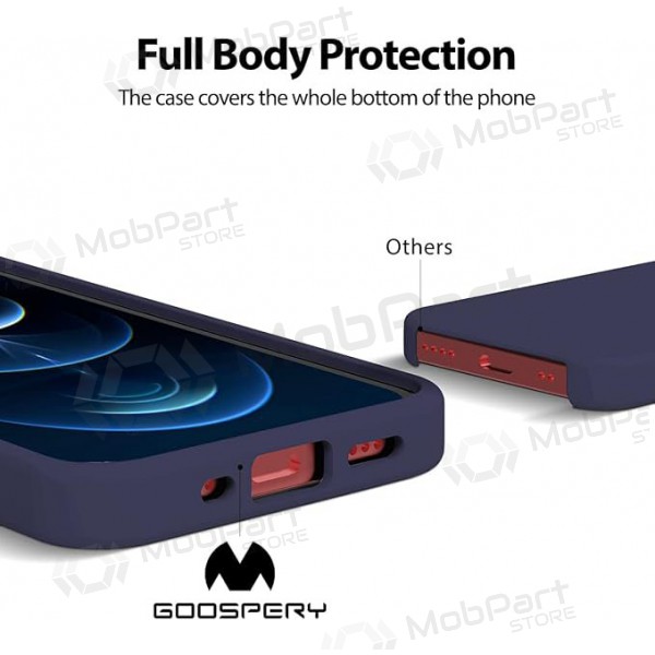 Apple iPhone 11 Pro Max kotelo Mercury - Silicone Case (tummansininen)