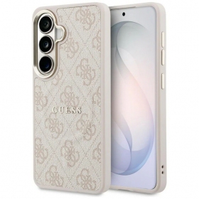 Samsung Galaxy S26 kotelo - Guess PU Leather 4G Gold Frame Magnetic (ruskea)