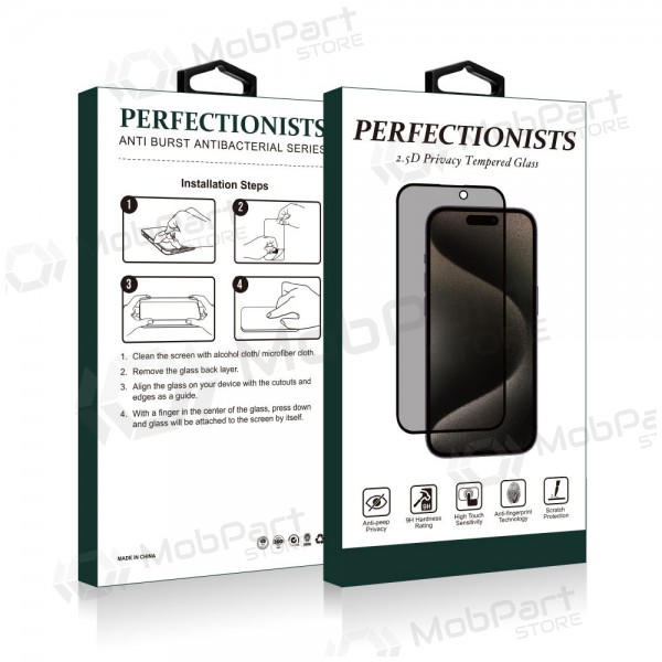 LCD apsauginis stikliukas 2.5D Privacy Perfectionists Apple iPhone 13 mini musta