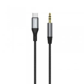Dudao L11ProT USB-C–3,5 mm -äänikaapeli 1 m musta