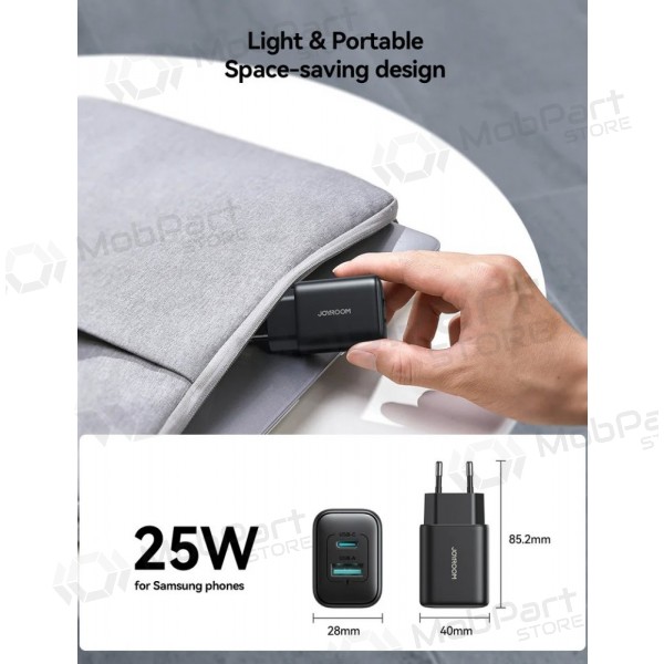Laturi Joyroom JR-TCF13 USB-C/USB-A 25W musta