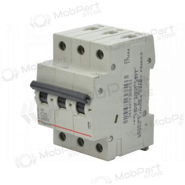 Pienoisjohdonsuojakatkaisija RX3 Legrand 419237 (25A, 3P, 400V, 6kA)