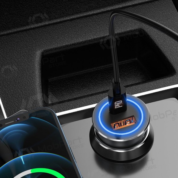 Dudao R4Max 55 W USB-C + USB-A autolaturi, harmaa